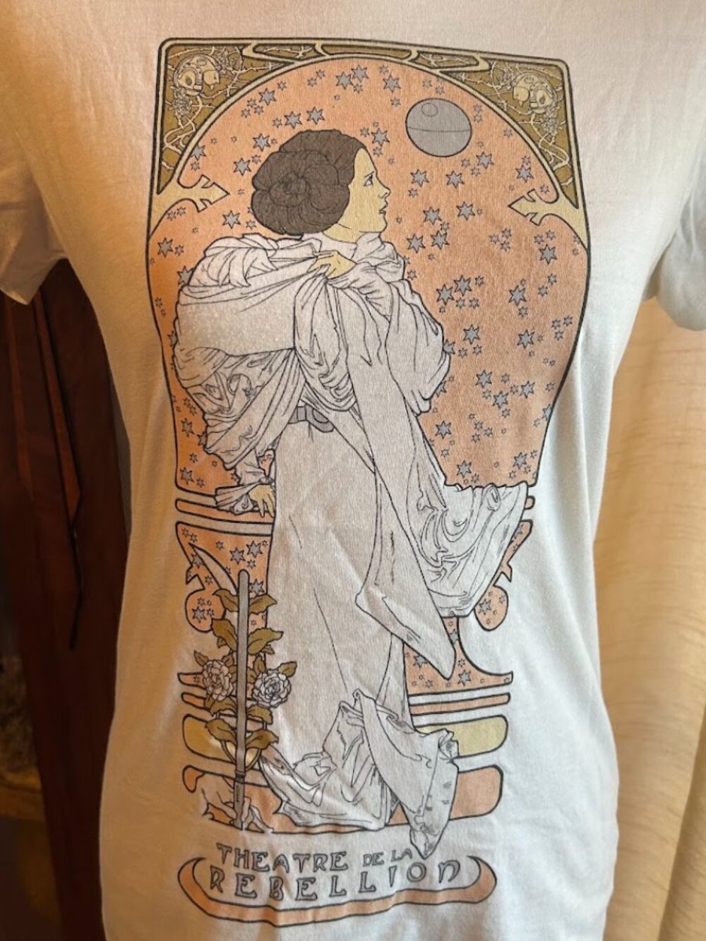 Star Wars Princess Leia Art Nouveau Graphic Tee | TeeFury | Women's M Fits S